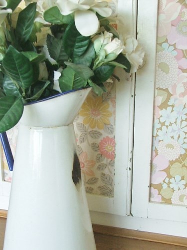 Large Blue and White Enamel Jug