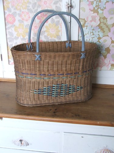 Vintage 1960's Wicker Shopping Basket