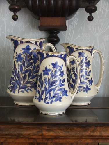 Trio of vintage pottery jugs