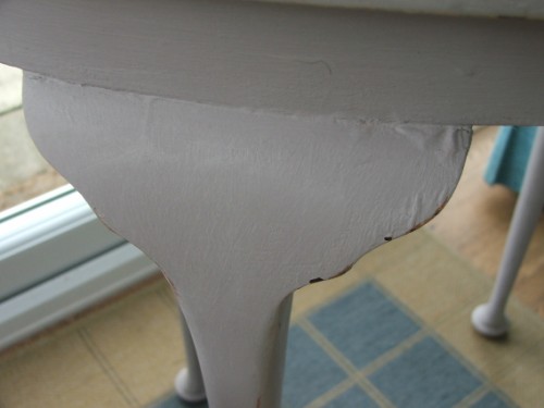 Grey Painted Oval Table