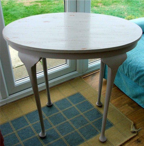 Grey Painted Oval Table