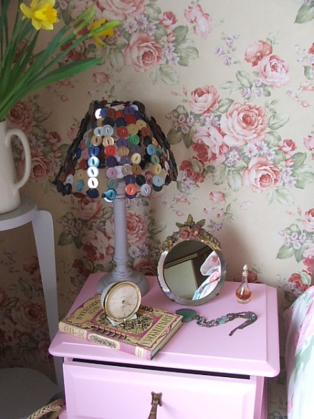 Pink Wooden Bedside Table