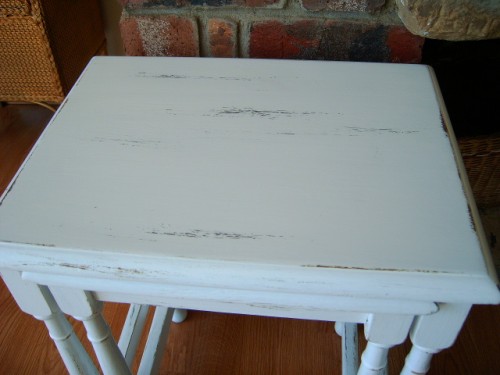 White Painted Wooden Nest of Tables
