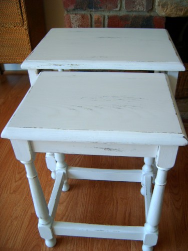 White Painted Wooden Nest of Tables
