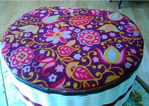 Pretty Floral Wicker Sewing Box