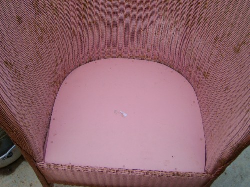 Pink Wicker Bedroom or Garden Chair