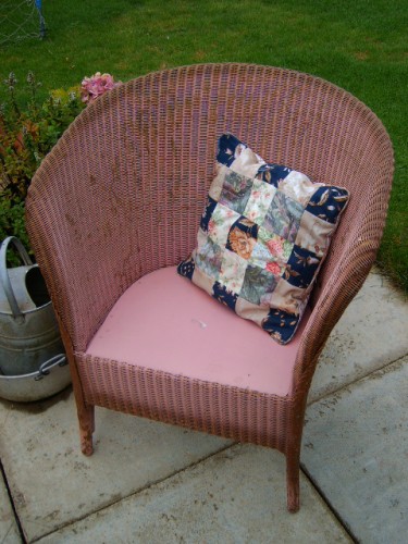 Pink Wicker Bedroom or Garden Chair