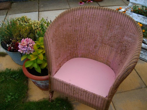 Pink Wicker Bedroom or Garden Chair