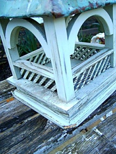Vintage Wooden Bird Table