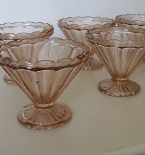 Pink Glass Sundae Dishes