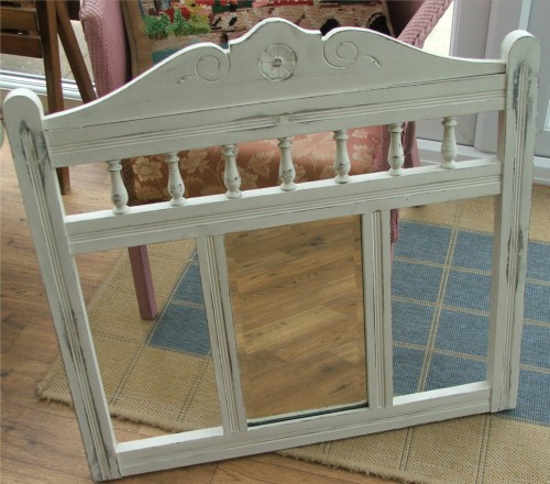 White Painted Wooden Mirror
