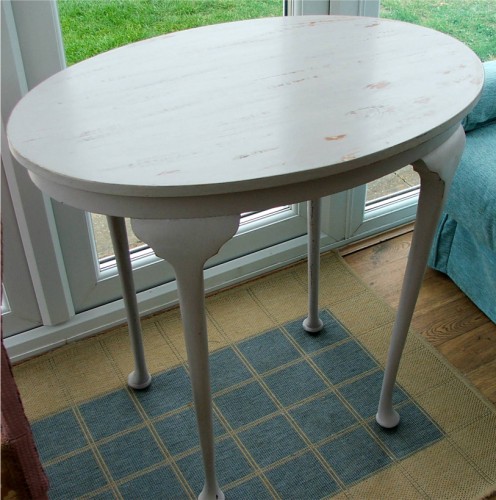 Grey Painted Oval Table