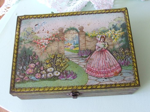 Crinoline Lady Sewing Box Tin