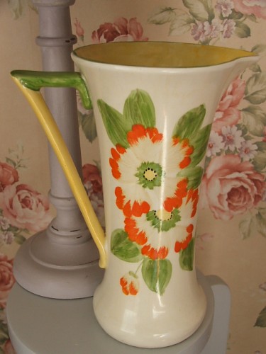 Pretty Hancocks Ivory Ware Handpainted Jug/Vase