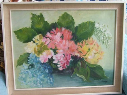 Vintage Flower Oil Painting