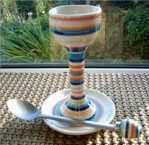 Tall Egg cup, Saucer and Spoon