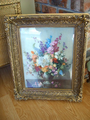 Wonderful Vintage Framed Floral Vernon Ward Print