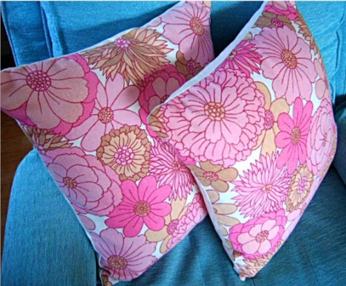 Pink Bold Floral Print Cushions