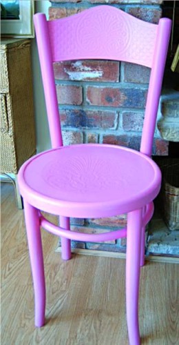 Bright Pink Bentwood Chair