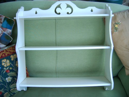 Pretty Vintage White Wooden Display Shelves