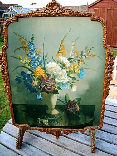Gold Framed Vernon Ward Firescreen
