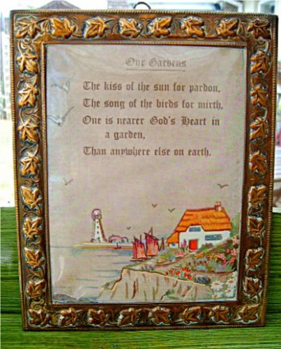 Decorative 'Our Gardens'  Religous Plaque