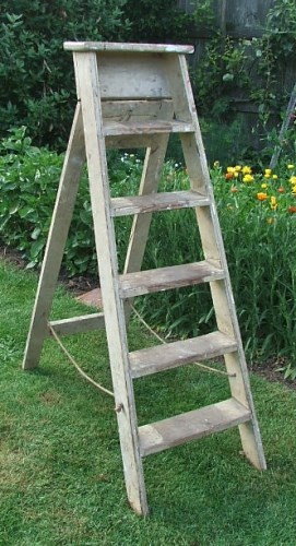 Old Vintage Wooden Step Ladder