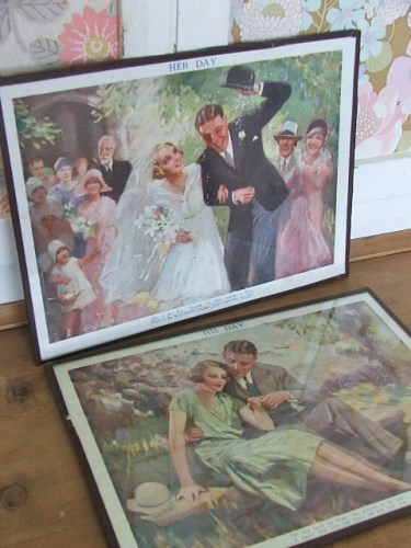 Pair of Vintage Wedding Prints