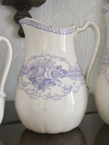 Blue and white pottery jug