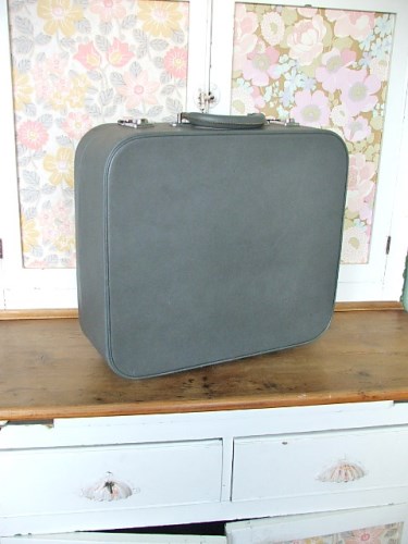 Small Vintage Grey Suitcase