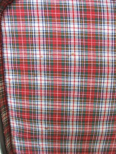 Small Vintage Grey Suitcase with tartan inner