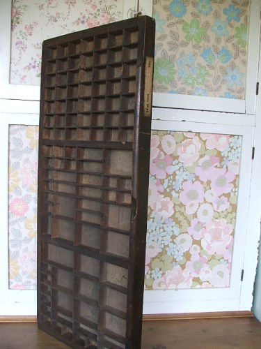 Old Vintage Wooden Printers Tray