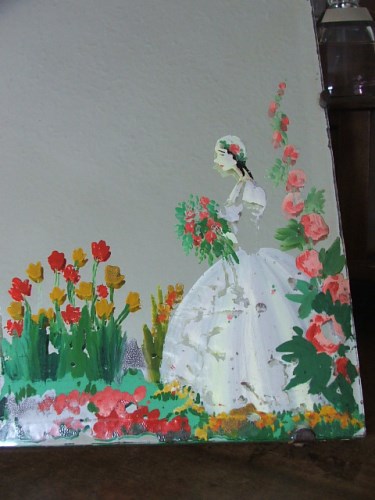 Crinoline Lady Painted Mirror