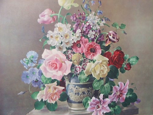 Large Gorgeous Floral Print by Harold Clayton
