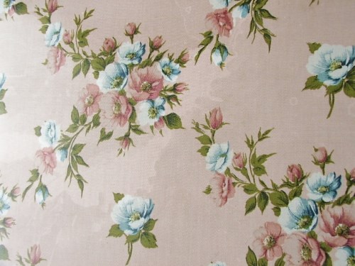 Pink Floral Wicker Ottomon